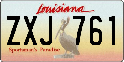 LA license plate ZXJ761