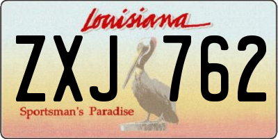 LA license plate ZXJ762