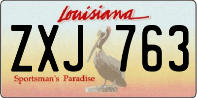 LA license plate ZXJ763