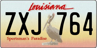 LA license plate ZXJ764