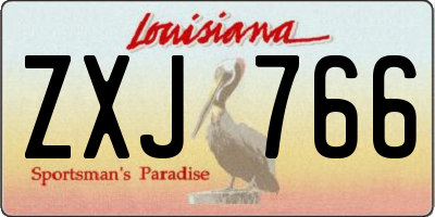 LA license plate ZXJ766