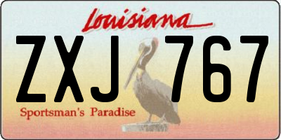 LA license plate ZXJ767