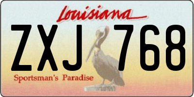 LA license plate ZXJ768