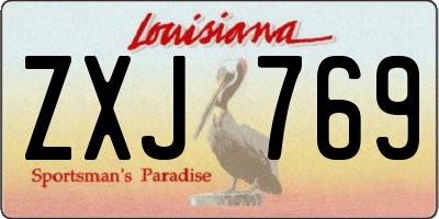 LA license plate ZXJ769