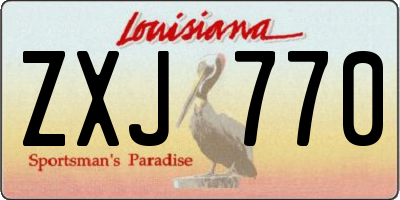 LA license plate ZXJ770