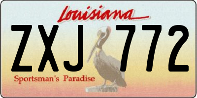 LA license plate ZXJ772