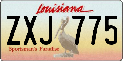 LA license plate ZXJ775