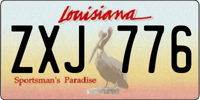 LA license plate ZXJ776