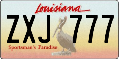 LA license plate ZXJ777