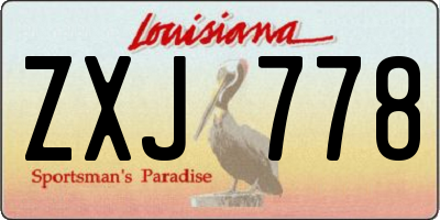 LA license plate ZXJ778
