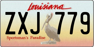 LA license plate ZXJ779