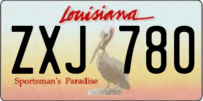 LA license plate ZXJ780