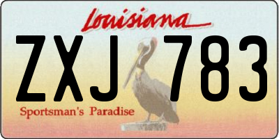 LA license plate ZXJ783