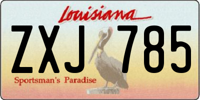 LA license plate ZXJ785