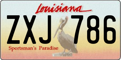 LA license plate ZXJ786