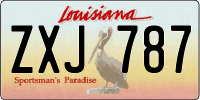 LA license plate ZXJ787