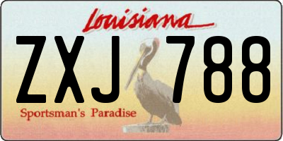 LA license plate ZXJ788