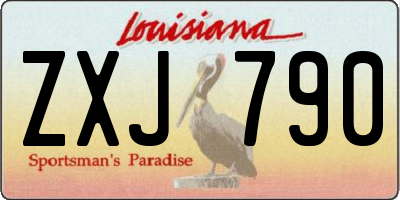LA license plate ZXJ790