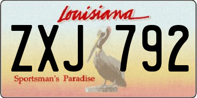 LA license plate ZXJ792