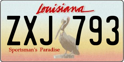 LA license plate ZXJ793
