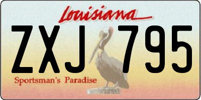 LA license plate ZXJ795