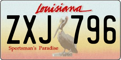 LA license plate ZXJ796
