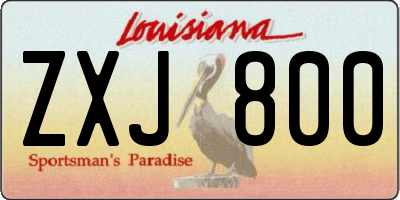 LA license plate ZXJ800