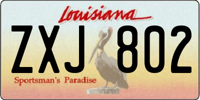 LA license plate ZXJ802