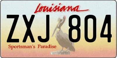 LA license plate ZXJ804