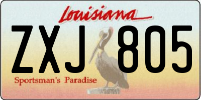 LA license plate ZXJ805