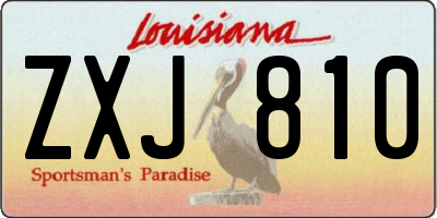 LA license plate ZXJ810