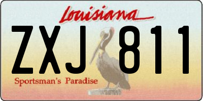 LA license plate ZXJ811