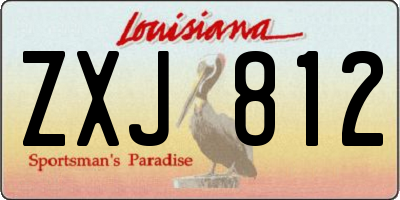 LA license plate ZXJ812