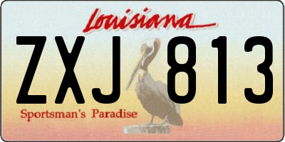 LA license plate ZXJ813