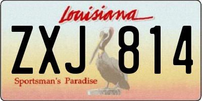 LA license plate ZXJ814