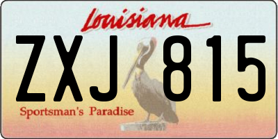 LA license plate ZXJ815