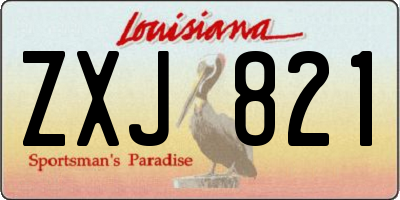 LA license plate ZXJ821