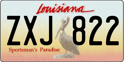 LA license plate ZXJ822