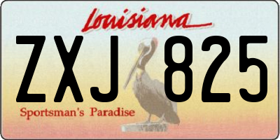 LA license plate ZXJ825