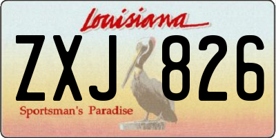 LA license plate ZXJ826