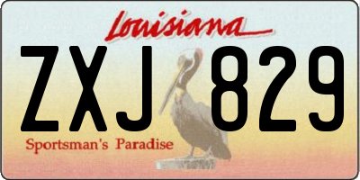 LA license plate ZXJ829
