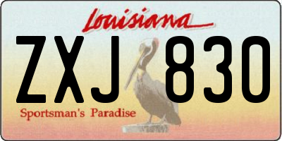 LA license plate ZXJ830