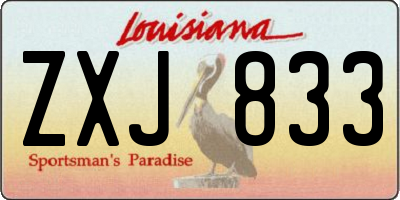 LA license plate ZXJ833