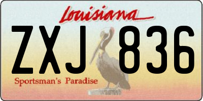 LA license plate ZXJ836
