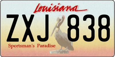 LA license plate ZXJ838