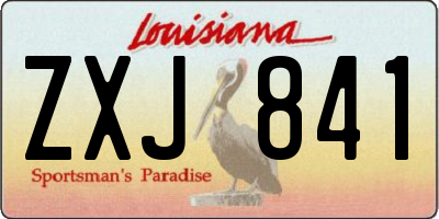 LA license plate ZXJ841