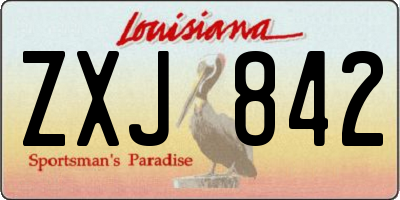 LA license plate ZXJ842
