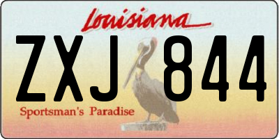 LA license plate ZXJ844