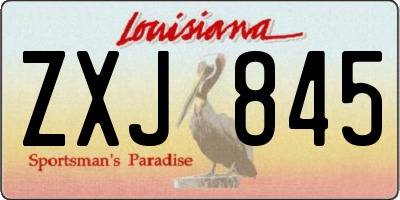 LA license plate ZXJ845
