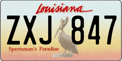 LA license plate ZXJ847